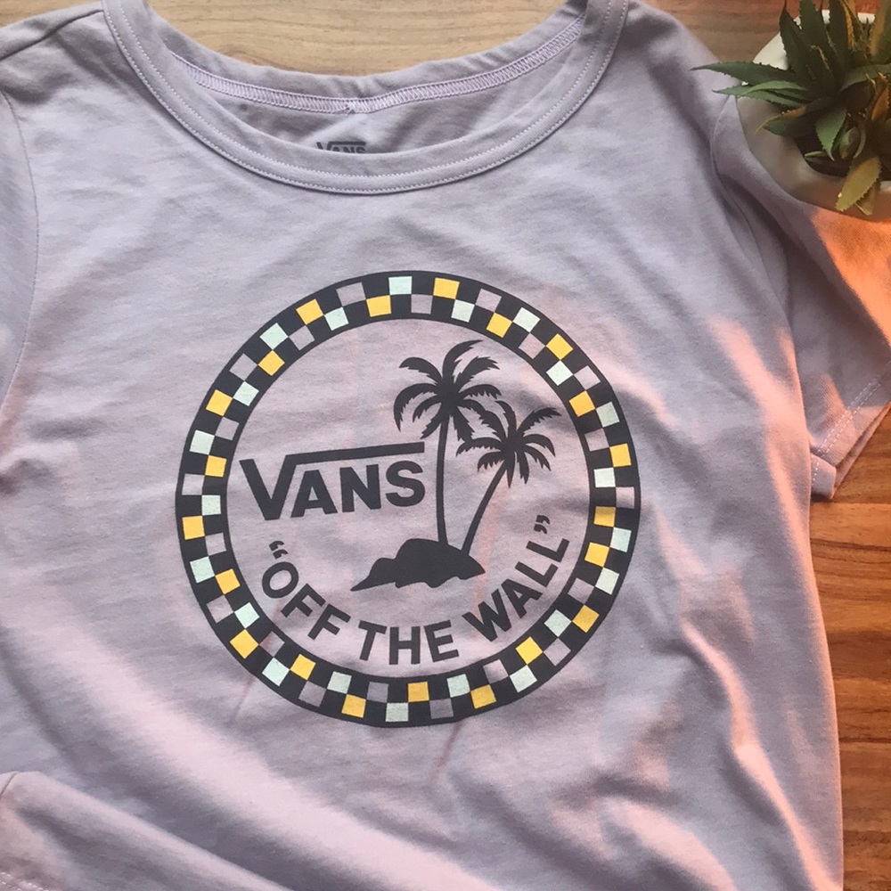 vans logo scoop neck graphic tee